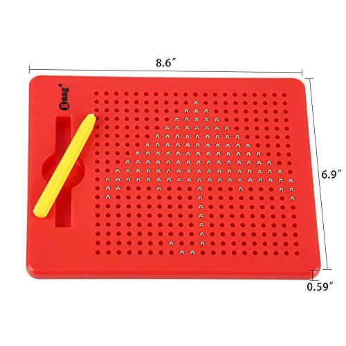BMAG Magnetic Drawing Tablet, Educational Free Flay Doodle Board Magnatab Toys (red, 380 Ball pops) - Thumbnail 5