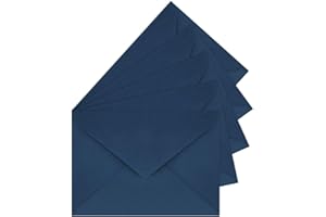 LIKAJON 50 Pack A7 Envelopes, Navy Blue Greeting Card Envelopes Self Seal, 5.24 x 7.24 in Envelopes for Birthday Graduation Baby Shower Wedding Invitation Cards