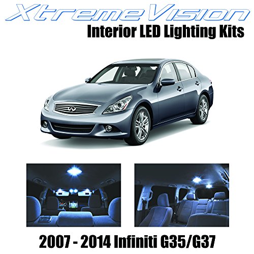 XtremeVision Infiniti G35 G37 Sedan 2007-2014 (11 Pieces) Cool White Premium Interior LED Kit Package + Installation Tool