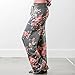Wide Leg Pants, Kimloog Women Floral Print High Waist Loose Casual Drawstring Trousers (L, Dark Gray)