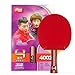 DHS Ping Pong Table Tennis Racket Paddle Bat 4 Star Shakehand Long Handle Double Pimples-in Bat 4002 with Landson Support