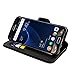 Abacus24-7 Galaxy S7 Edge Case [Mirror Wallet] with Flip Cover, Black