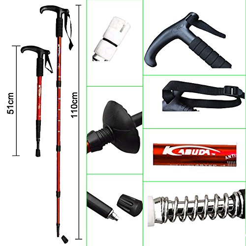 Meanhoo Trekking Poles with Nonskid Shock-Resistant, Aluminum