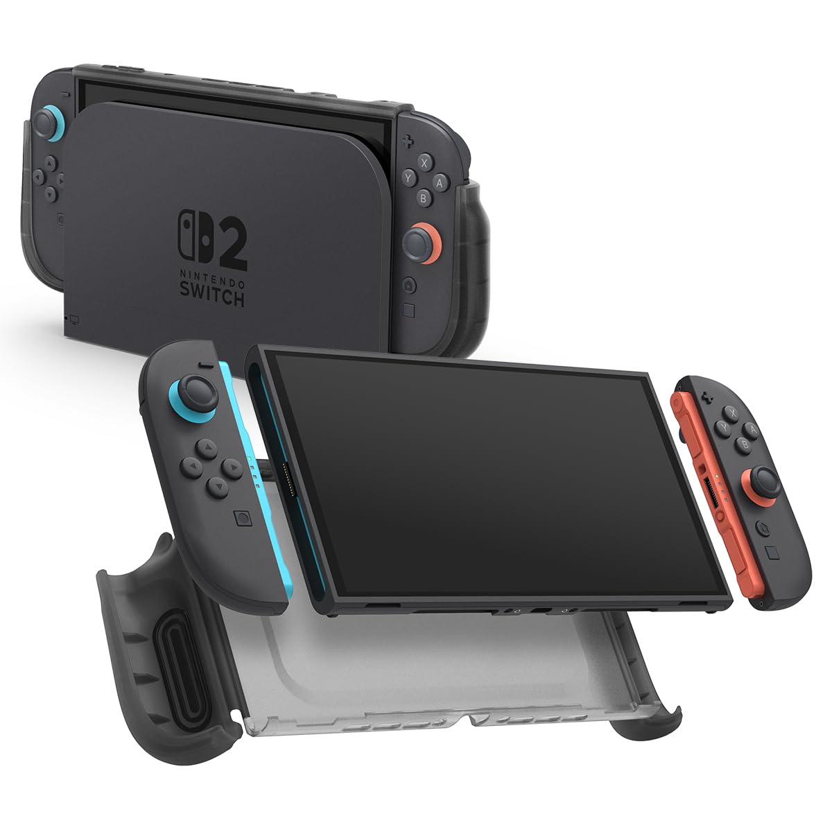 Spigen for Nintendo Switch 2 Case, Ultra Hybrid Designed for Switch 2 (2025) Dockable Cover with Detachable Joy-Con - Frost Black