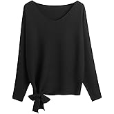 Women Lightweight Oversized Sweaters Tops Batwing Sleeves Knitted Dolman Pullovers
