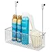 mDesign Steel Metal Wire Bathroom Cabinet Door Organizer - Over Door Storage Hanging Holder Baskets - Organizing Caddy with Hooks Holds Shampoo and Conditioner - Concerto Collection - Chrome