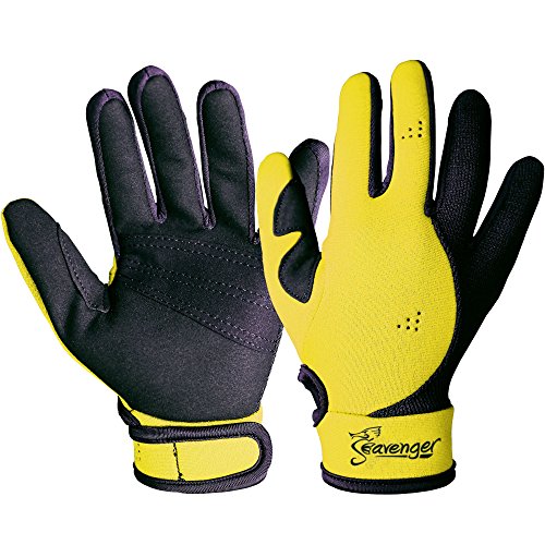 UPC 814632023166, Seavenger 1.5mm Mesh Reef Water Sports Gloves with Amara Leather Palm (Yellow, Small)