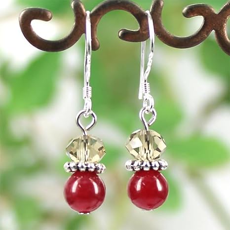 Amazon 天然石 ゆらゆら可愛いパワーストーンピアスレッドジェイド インテリア オンライン通販