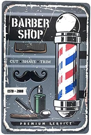Vintage Barber Shop Decoration Haircut Shave Beard Tin Signs Metal