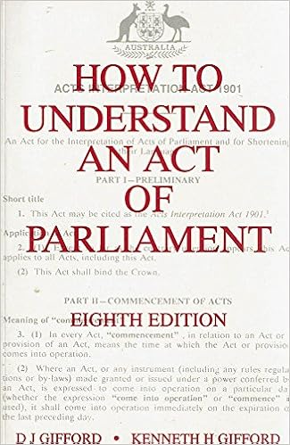 How To Understand An Act Of Parliament 9780455212579 Amazon Com Books
