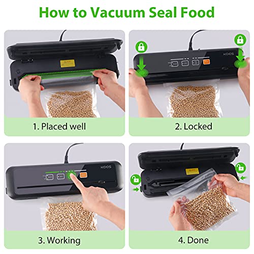 KOIOS Vacuum Sealer Machine, 86Kpa food vacuum sealer with Dry & Moist