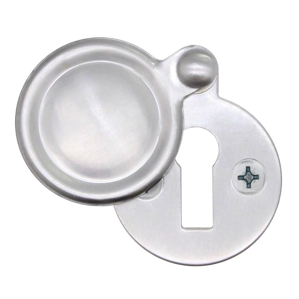 Victorian Keyhole Covered Escutcheon for Front Doors 35mm Satin Chrome | Pack of 1 — image 1