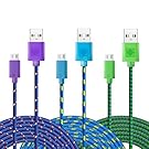 Micro USB Cable, Boxeroo Premium High Charging Nylon Braided Cables for Samsung Galaxy, Edge, Note, Blackberry, HTC, LG, Android Phones and More (10ft, 3m3-Pack)