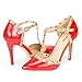 DREAM PAIRS ROCKSTAR-P Women's D'Orsay Style Metal Studs Pointy Pumps Classic Stiletto Heel Shoes New