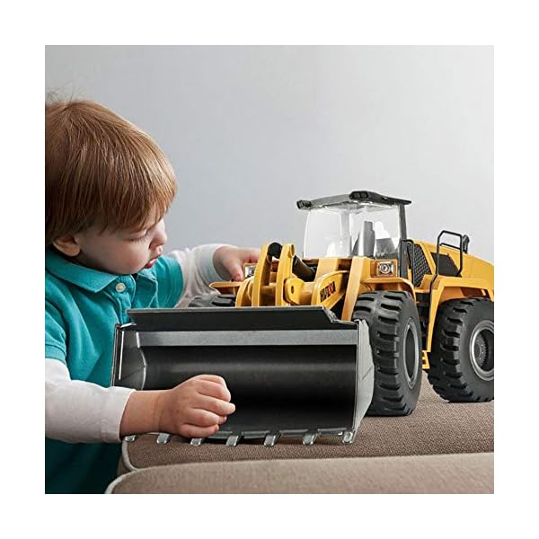 Hging RC LKW-Legierungsschaufel Loader Traktor 2.4G Funksteuerung 4 Rad Bulldozer 4WD Frontlader Baufahrzeug… – Bild 6