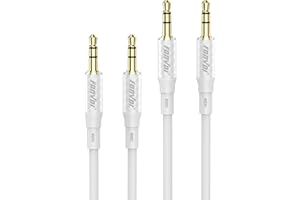 FONVOi 3.5mm AUX Cable 4FT/1.2M (2Park), Audio Stereo Aux 3.5mm to 3.5mm Cable Long Aux Cable Aux 3.5mm Male to Male Right An