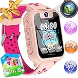 Kids Smart Watch Phone GPS Tracker Boys Girls Childs Smartwatch Touch Screen SOS Two Way Call Camera Electronic Learning Toys Outdoor Sport Cellphone Wristwatch Christmas Birthday Holiday Gift