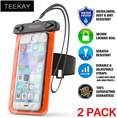 Universal Waterproof Cell Phone Carrying Cases Mobile Case Running swimming Armband Pouch Dry Bag for IPhones 8 8plus 7 plus 6s 6 Samsung Galaxy note S 8 7 5 edge Google HTC Moto 2X black &amp; orange