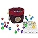 Third Die Dice Bag - Celtic Medal Series - Handcrafted, Reversible Drawstring Dice Bag That Stands Open On The Table and Closes Tight - Complex Knot Medallion - Rich Brown and Blood Red