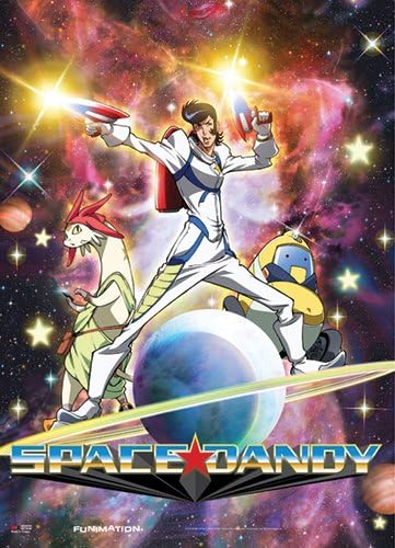 Official Licensed Space Dandy Wall Scroll: Dandy, Meow, QT Group Key Art, 33 x 44 inches