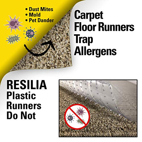 Resilia Deluxe Clear Vinyl, Plastic Floor Runner/Protector for