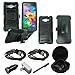 Mstechcorp - For Samsung Galaxy Prevail LTE/Core Prime G360P Extreme Rugged Dual Layer Kickstand Combo Case with Belt clip Holster Black/Black - Includes [Car Charger 2 Data Cable] + [Touch Screen Stylus] + [2 Generic Data Cables] + [Hands Free Earphone] (H BLACK)