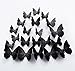 FLY SPRAY 24 Pcs 3D Artificial Black Butterfly Removable Mural Wall Stickers Wall Decal for Home Decor Nursery Decoration