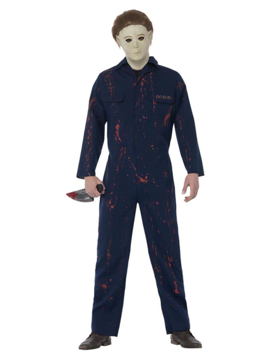 Smiffys Officially Licensed Halloween H20 Michael Myers Costume, Blue