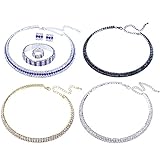 Stuffwholesale Crystal Rhinestone Choker Necklace Double Rows Cup Chain Women Jewelry