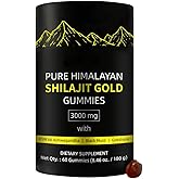 3000mg Pure Himalayan Gummies Gold for Men & Women Energy, Focus & Immunity Booster - 60 Count
