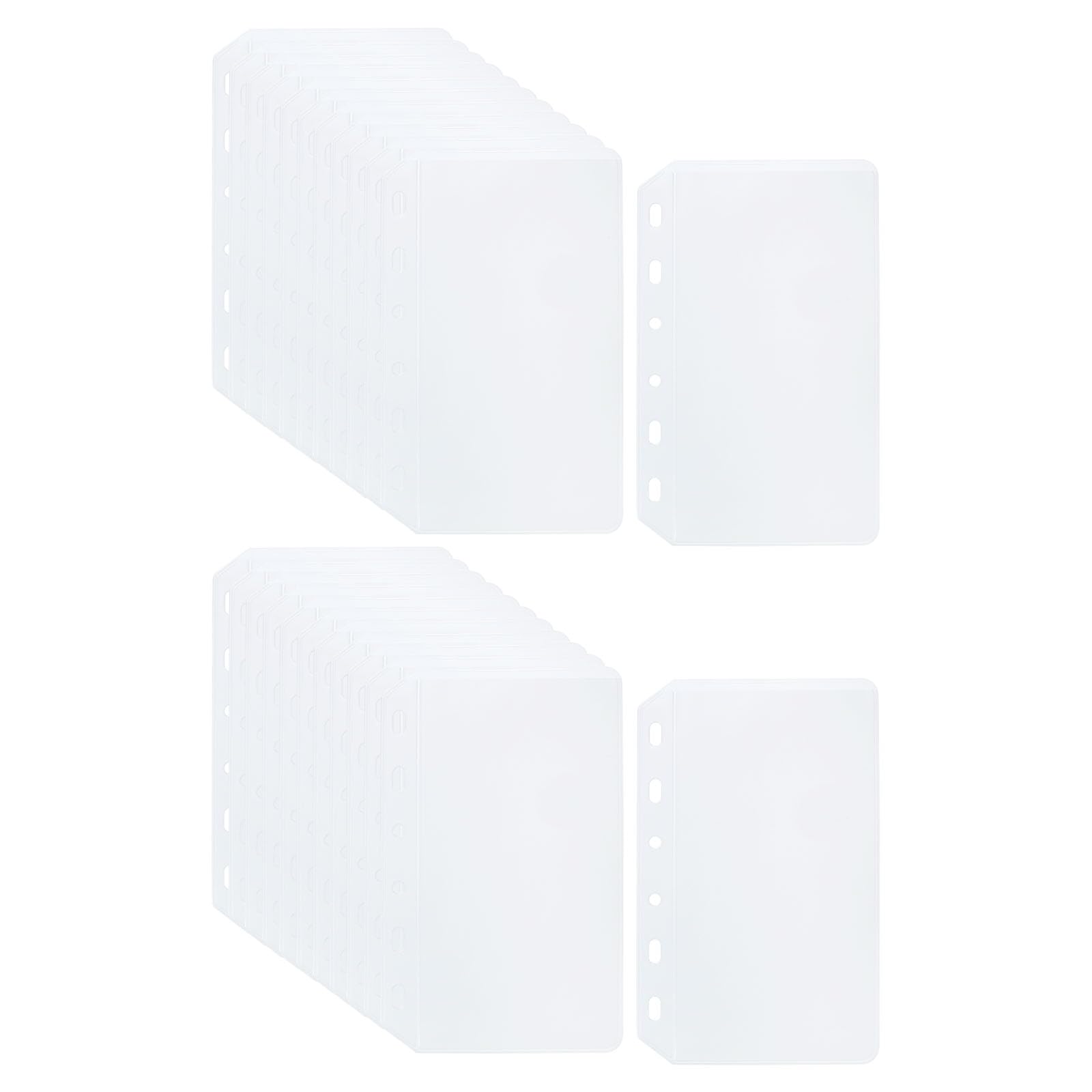PATIKIL A7 Binder Pouch, 24 Pack PVC 6 Holes Clear Binder Pockets, Waterproof Document Storage