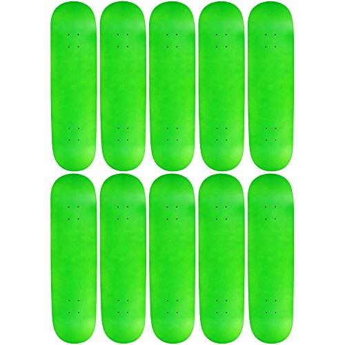 10 Count 8.0" Blank Skateboard Deck Neon Green Moose 7-Ply C