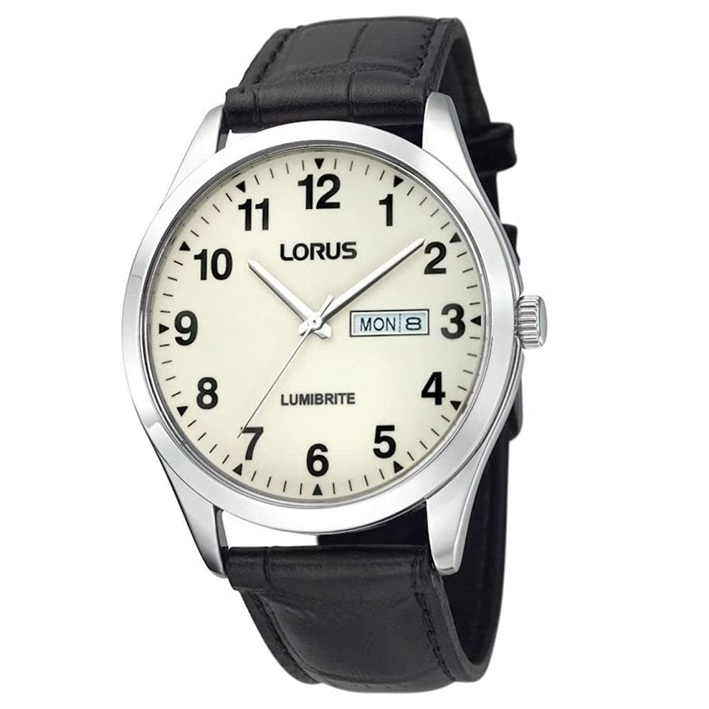 Lorus Mens Lumibrite Dial Leather Strap Watch RJ647AX9
