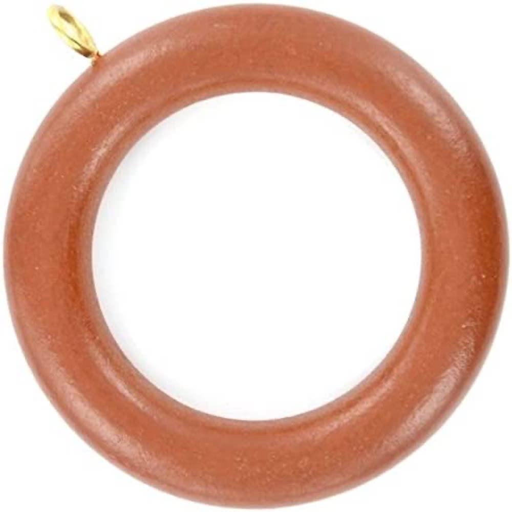 Merriway BH03273 Pole Ring Wood Screw Eye Dark Brown Id 40mm -10 Pcs