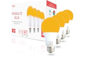 hooga Sleep Light Bulb, Blue Light Blocking Amber Night Light. 1600K Sleep Aid Emits Only 0.06% Blue Light for Healthy Sleep. Baby Nursery Light. 7W LED, 45W Replacement 4-Pack