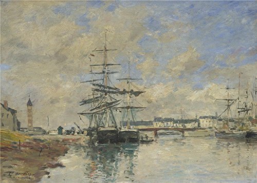 Oil Painting 'Eugne Boudin Deauville Harbour ' Printing On Perfect Effect Canvas , 24 X 34 Inch / 61 X 85 Cm ,the Best Game Room Decor And Home Artwork And Gifts Is This Cheap But High Quality Art Decorative Art Decorative Canvas Prints