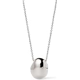 Ana Luisa Pebble Pendant Necklace for Women - 14K Gold Plated and Silver Rhodium Plated Trendy Teardrop Necklace with Lobster Clasp - Hypoallergenic, Water-Resistant, Tarnish-Free Jewelry