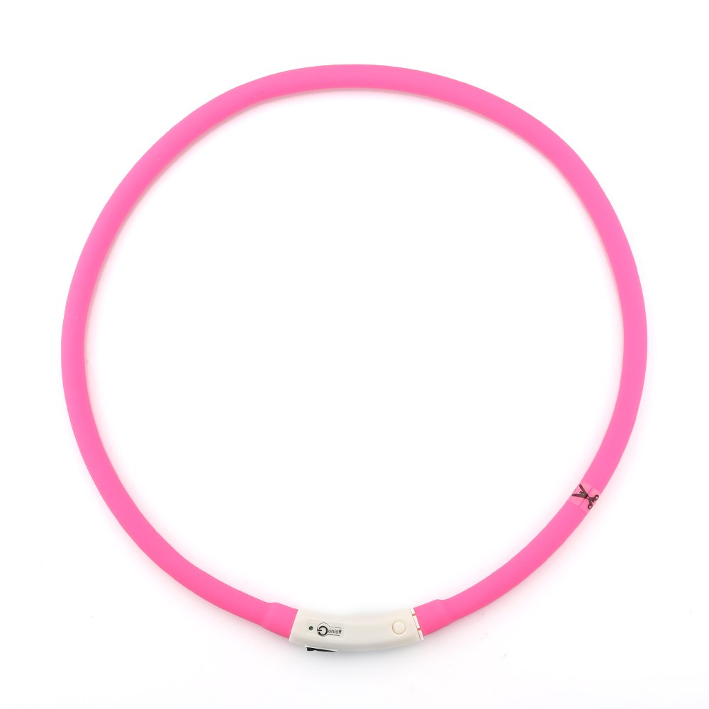 ZOGIN Collar de perro LED, collar de seguridad recargable USB para perro gato y otro animal doméstico, color rosa