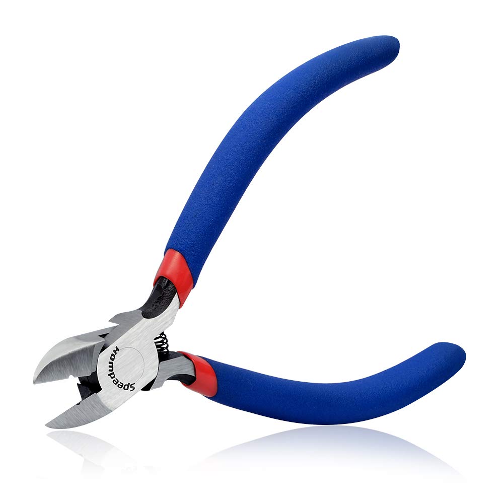 SPEEDWOX 5 Inches Diagonal Pliers with Wire Stripper Multi Use Mini Chain Cutter Hand Tools Small Side Cutter Precision Jewelry Making Pliers Micro Fine Pliers DIY Craft Beading Hobby Wire Work