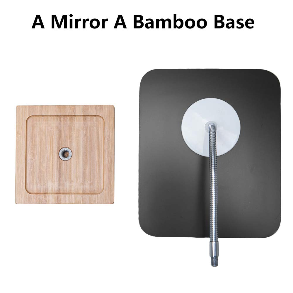 YEAKE Flexible Gooseneck Bamboo Vanity Makeup Mirror,360°Rotation 8