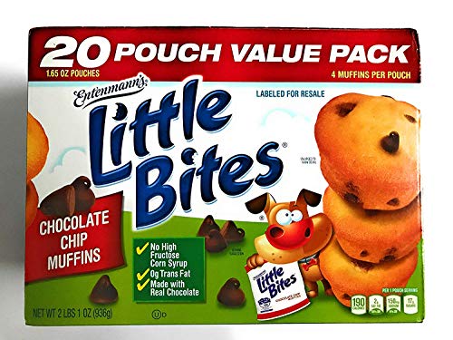 || Entenmann's || Little Bites || Chocolate Chip Muffins | 2 LBS 1 OZ | 936g | 1 Box | 20 Pouches 80 Muffins || Delicious || Yummy ||T asty || 1 Box ||