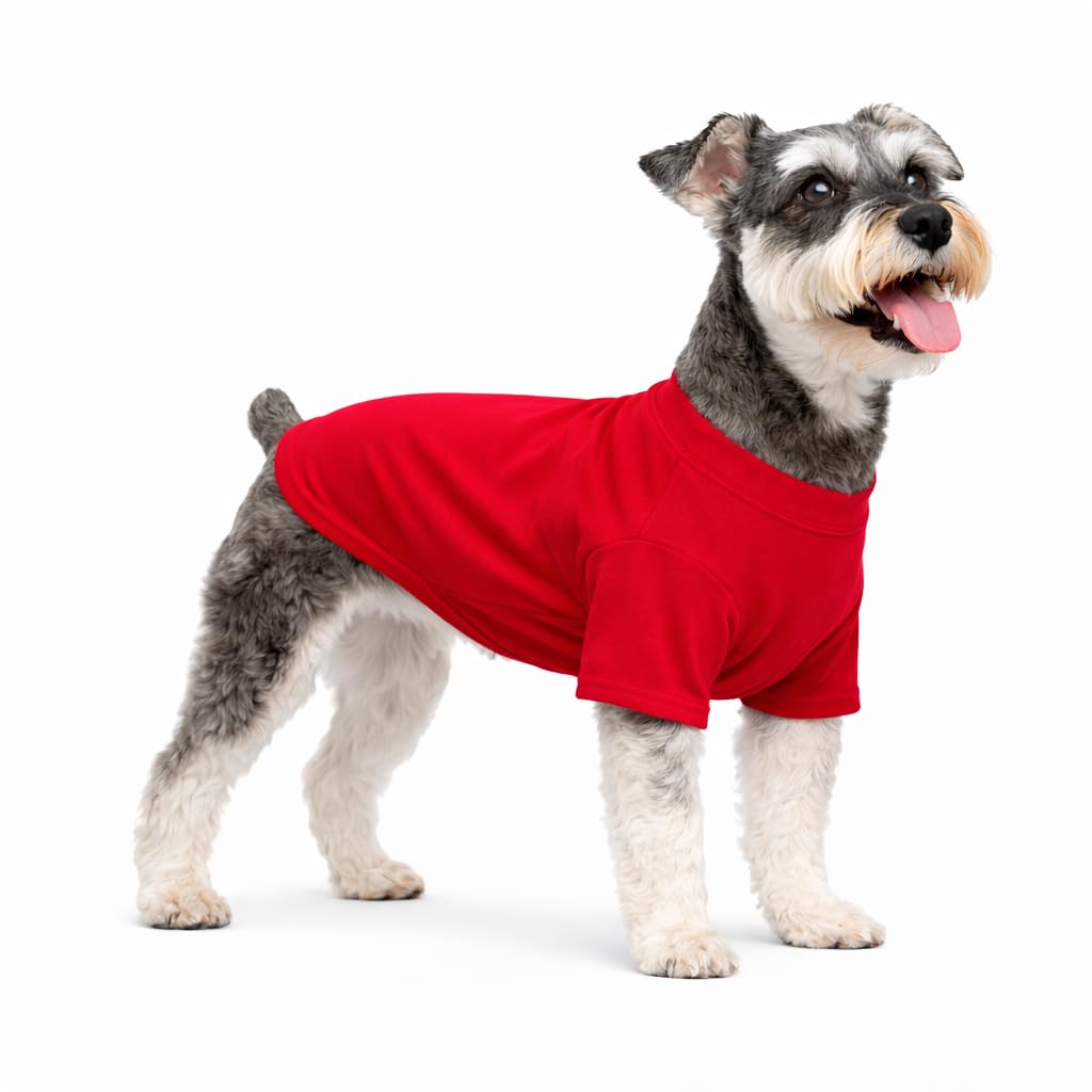 Lovelonglong Pet Clothing Dog Costumes Basic Blank T-Shirt Tee Shirts for Medium Small Dogs Red XL