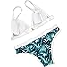Sherry007 Womens Printed Cut Out Bikini Halter Racerback Swimsuit Beachwear,215blue,Medium