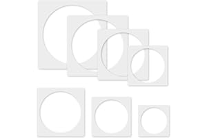 KRASTMON 8-Piece Round Stencil Set - Large to Small Sizes, Perfect for Spray Painting, Fabric Walls, Arts & Crafts