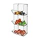 MyGift 3-Tier Gray Metal Wire Wall Mounted Kitchen Produce Fruits Bin Rack, Bathroom Towel Storage Baskets