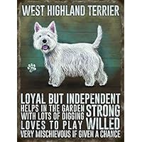 XCVBN CWSY Tin Metal Sign Westie Home Decoration Thanksgiving Christmas Wall Art Stickers 8x12 inches