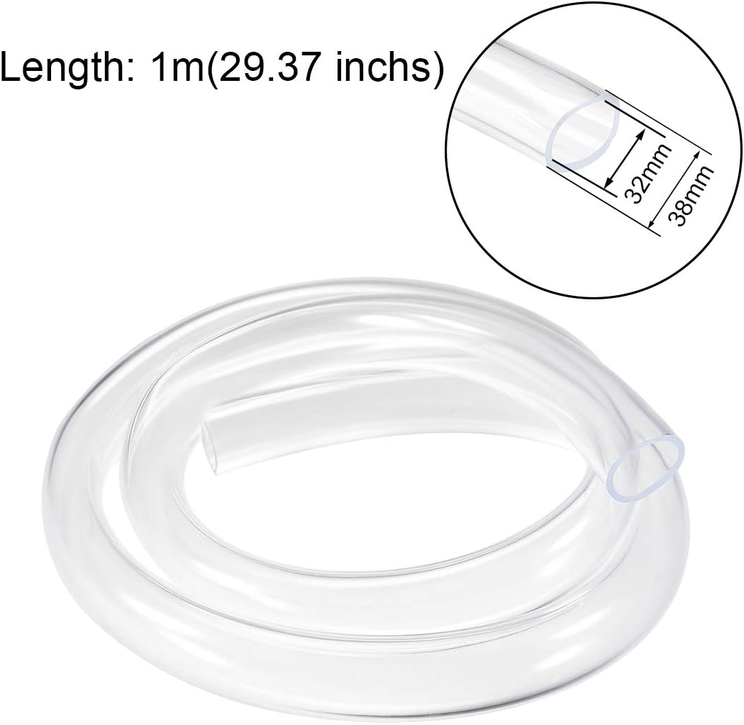 sourcing map PVC Hose Tube, 32mm(1.25") ID x 38mm(1.49") OD 1m/3.28ft Clear Vinyl Tubing, Plastic Flexible Water Pipe - Image 3