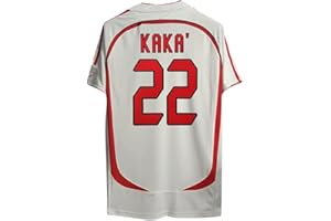 GENERIC Milan Kaka #22 Retro Men’s Soccer Jersey Fan Edition – Short Sleeve Training & Casual Shirt – Home & Away 2006/07