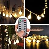 [Upgrade Remote Control&Timer&Dimmable]Ilyever Led Starry String Lights with Remote Control(8 Modes,White Light),16Ft 40 LED Waterproof Globe Fairy Lighting for Christmas,Garden,Patio,Wedding,Party