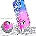 Galaxy S8 Case with Screen Protector (Full Coverage 3D PET) for Women Girls Kids, NageBee Glitter Liquid Bling Floating Waterfall Sparkle Diamond Cute Durable Case for Samsung Galaxy S8 -Purple/Blue
